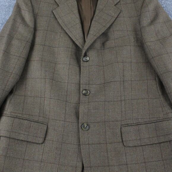 Polo University Club Ralph Lauren Blazer Men 40R Wool Windowpane Check Tweed - Picture 2 of 13